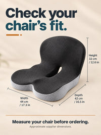 AtlasChair™ Desk Chair Lumbar Support Pillow, Memory Foam Seat & Back Cushion
