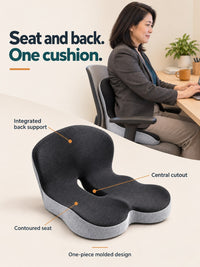 AtlasChair™ Desk Chair Lumbar Support Pillow, Memory Foam Seat & Back Cushion