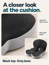 AtlasChair™ Desk Chair Lumbar Support Pillow, Memory Foam Seat & Back Cushion